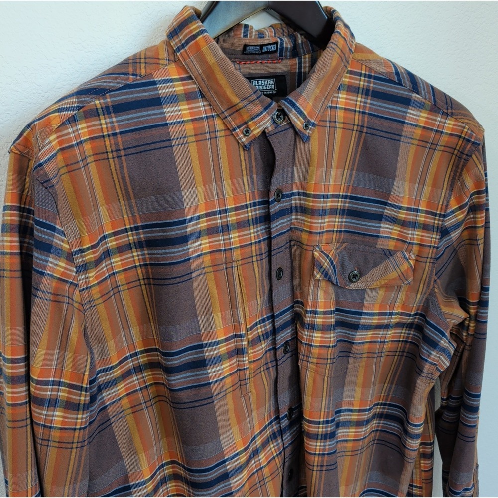 AKHG Duluth Boars Nest Performance Flannel Shirt 2XL Brown Orange Zip 30475